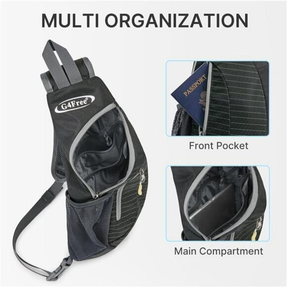 G4Free Sling Backpack Small Crossbody Bag Chest Shoulder Pack for Hiking - Picture 3 of 7